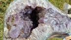 (+12 WEEKS!) Polished and Natural XL Agate with Amethyst Centre Geode x 1 From Maintirano, Madagascar