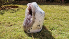 (+12 WEEKS!) Polished and Natural XL Agate with Amethyst Centre Geode x 1 From Maintirano, Madagascar