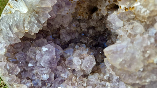 (+12 WEEKS!) Polished and Natural Agate with Amethyst Crystal Centred Geode x 1 From Maintirano, Madagascar