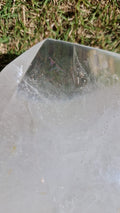 (+12 WEEKS!) Polished XL Quartz Window Crystal with Large Enhydro x 1 From Madagascar