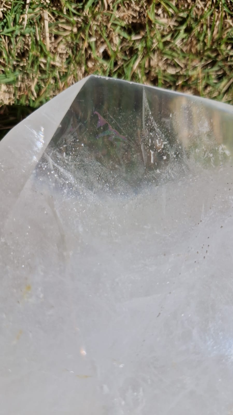 (+12 WEEKS!) Polished XL Quartz Window Crystal with Large Enhydro x 1 From Madagascar