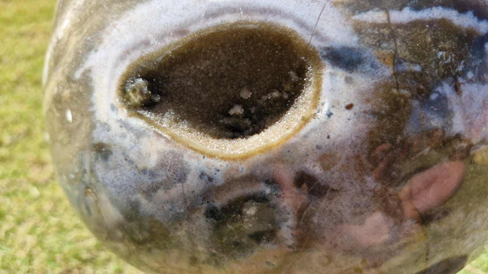 (+12 WEEKS!) Polished and Natural XXL Rare Ocean Jasper Mushroom x 1 Boeny, Madagascar