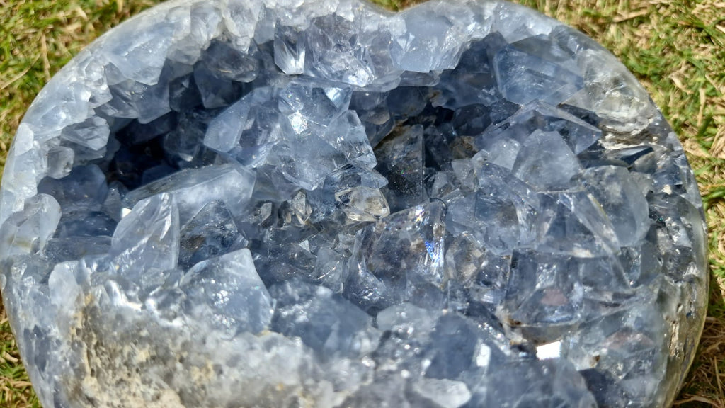(+12 WEEKS!) Polished and Natural Large Gemmy Celestite Heart x 1 From Sakoane, Madagascar