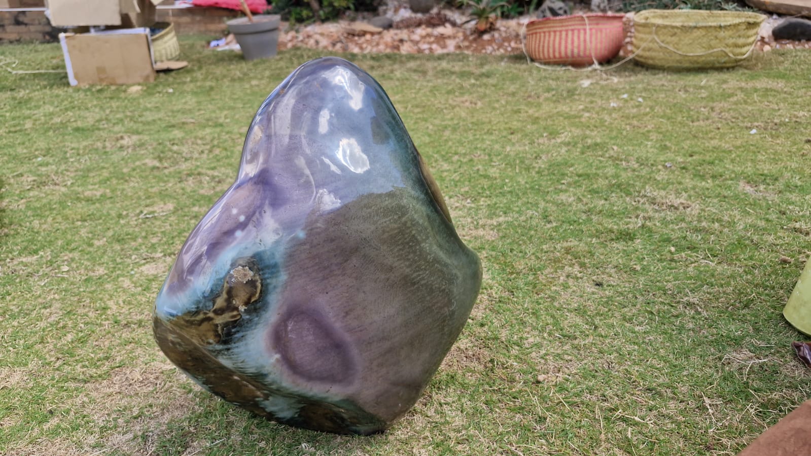 (+12 WEEKS!) Polished XXL Rare and Unusual Agate Ocean Jasper Standing Display Piece x 1 From Boeny, Madagascar