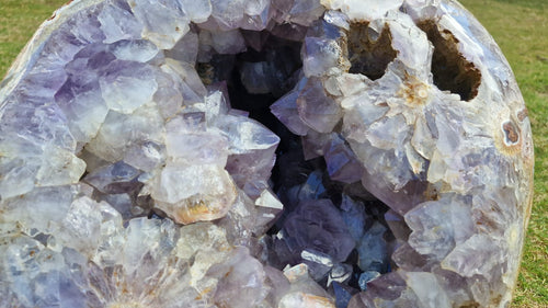 (+12 WEEKS!) Polished and Natural XXL Agate with Amethyst Crystal Centred Geode x 1 From Maintirano, Madagascar