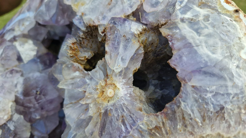 (+12 WEEKS!) Polished and Natural XXL Agate with Amethyst Crystal Centred Geode x 1 From Maintirano, Madagascar