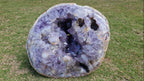 (+12 WEEKS!) Polished and Natural XXL Agate with Amethyst Crystal Centred Geode x 1 From Maintirano, Madagascar