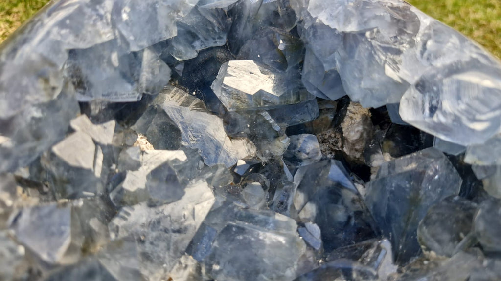 (+12 WEEKS!) Polished and Natural Celestite Gemstone Heart x 1 From Sakoane, Madagascar