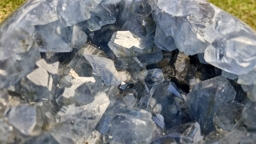 (+12 WEEKS!) Polished and Natural Celestite Gemstone Heart x 1 From Sakoane, Madagascar
