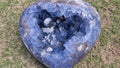 (+12 WEEKS!) Polished and Natural Celestite Gemstone Heart x 1 From Sakoane, Madagascar