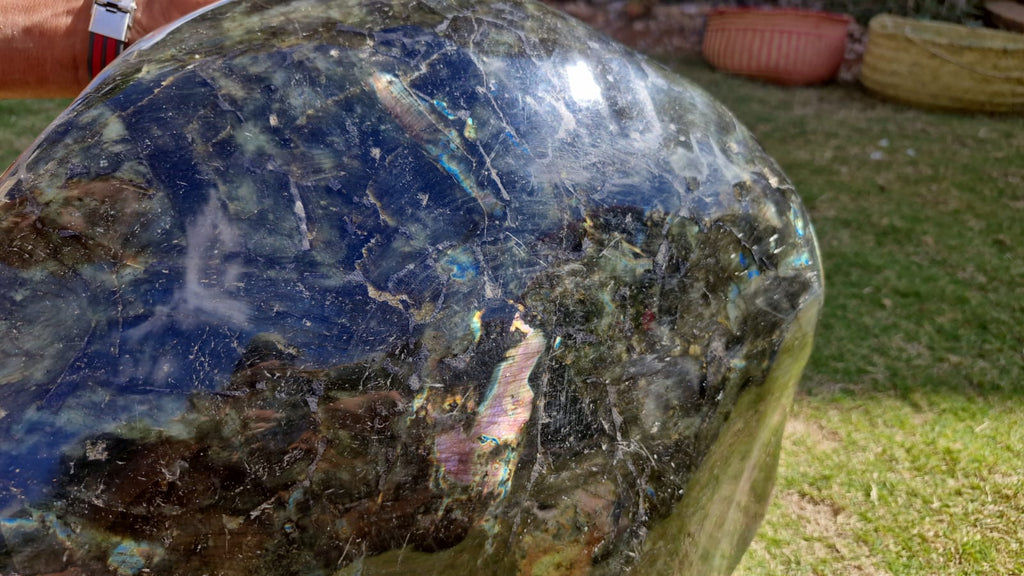 (+12 WEEKS!) Polished XXL Labradorite Standing Display Piece x 1 From Tulear, Madagascar