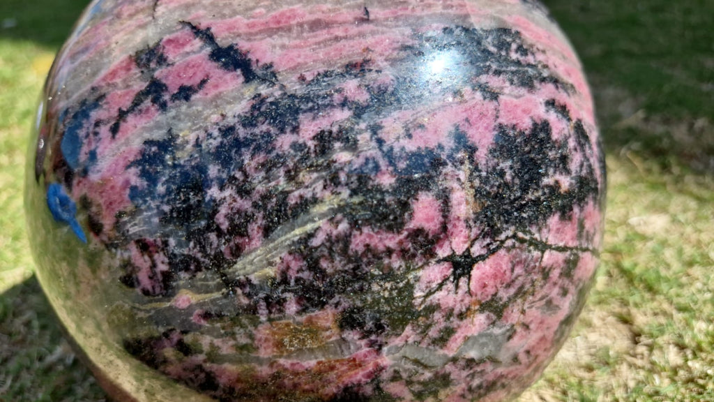 (+12 WEEKS!) Polished XL Rhodonite Gemstone Sphere x 1 From Ambindavato, Madagascar