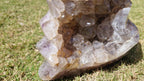 (+12 WEEKS!) Polished and Natural Large Agate with Amethyst Crystal Centre Geode Flame x 1 From Maintirano, Madagascar