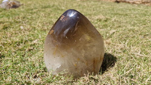 (+12 WEEKS!) Polished Large Smokey Citrine Quartz Display Crystal with Rainbow Veils x 1 From Madagascar