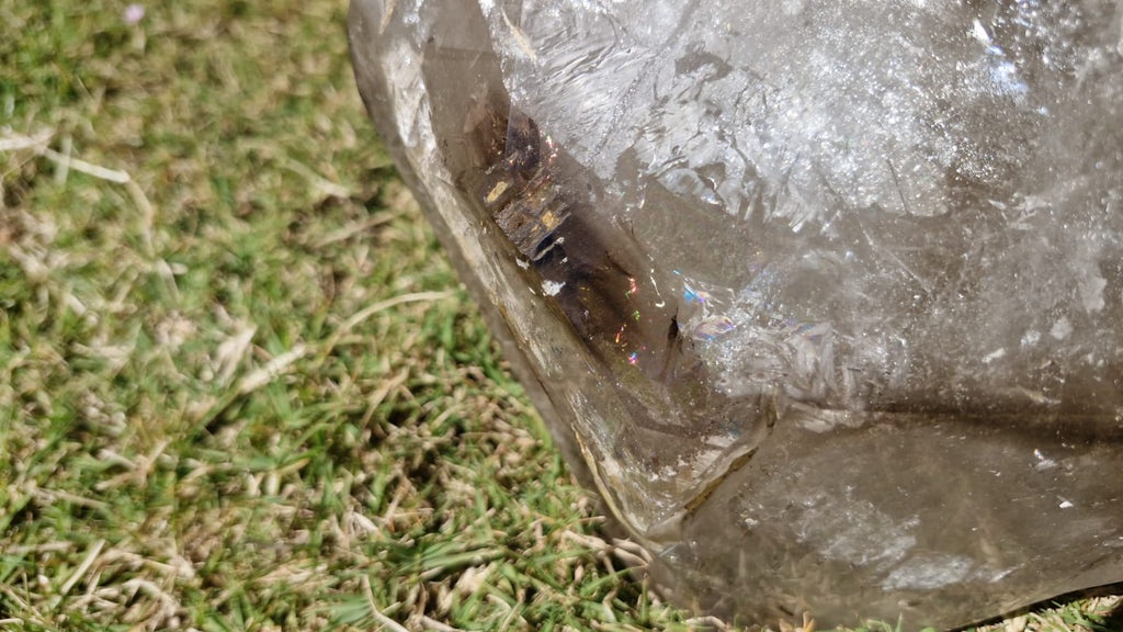 (+12 WEEKS!) Polished Large Smokey Window Quartz Crystal x 1 From Madagascar