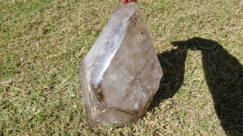 (+12 WEEKS!) Polished Large Smokey Window Quartz Crystal x 1 From Madagascar
