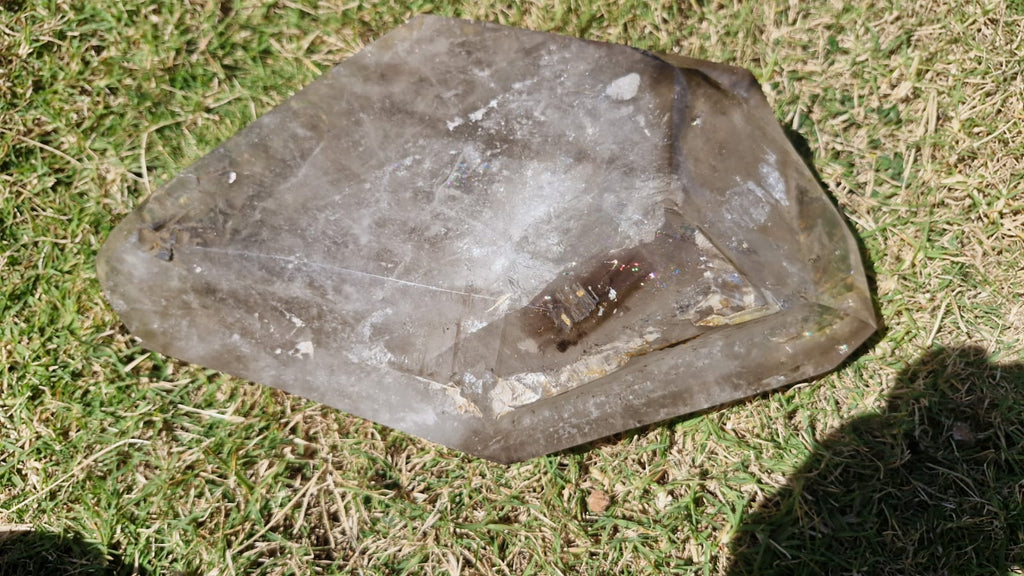 (+12 WEEKS!) Polished Large Smokey Window Quartz Crystal x 1 From Madagascar