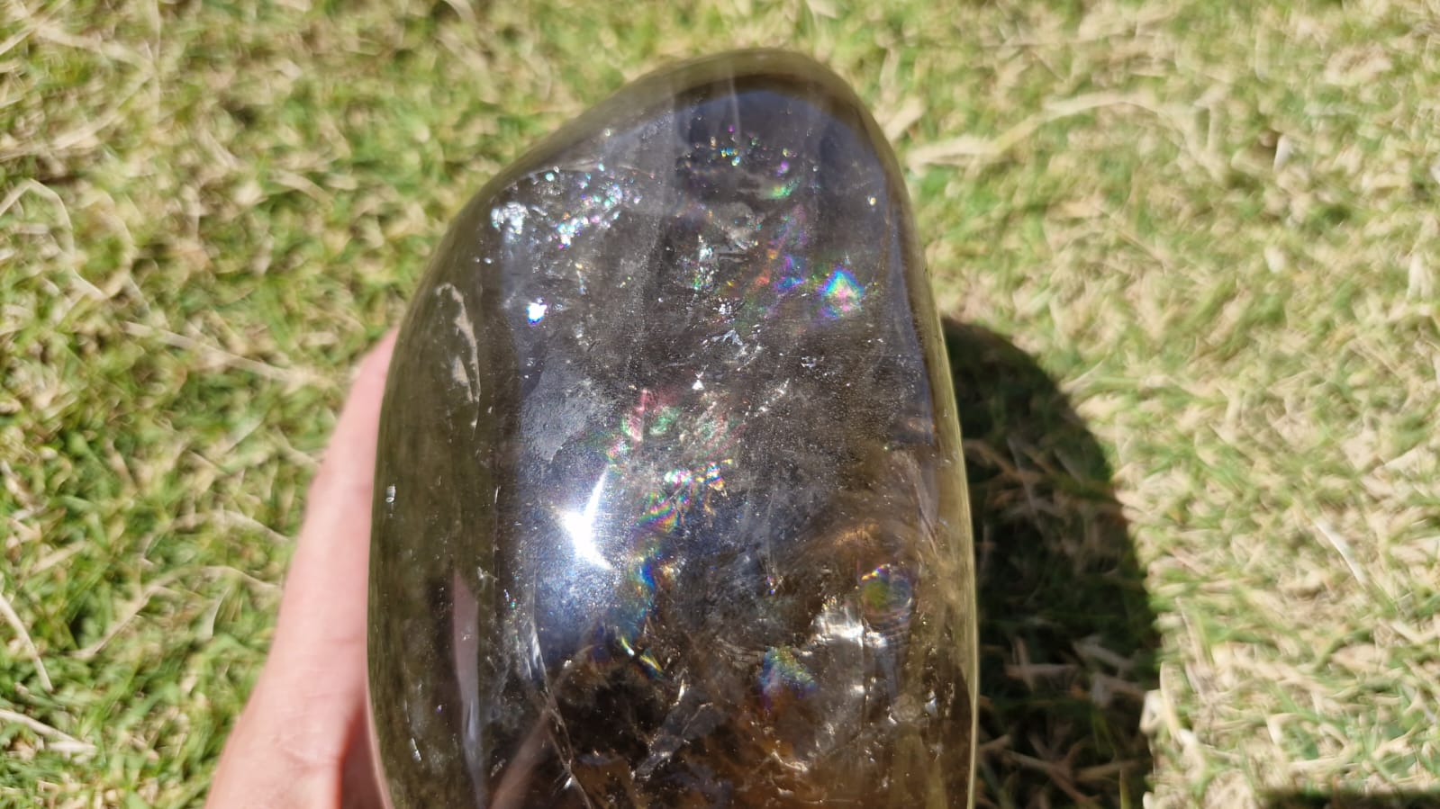 (+12 WEEKS!) Polished Large Smokey Rainbow Standing Display Free Form x 1 From Madagascar