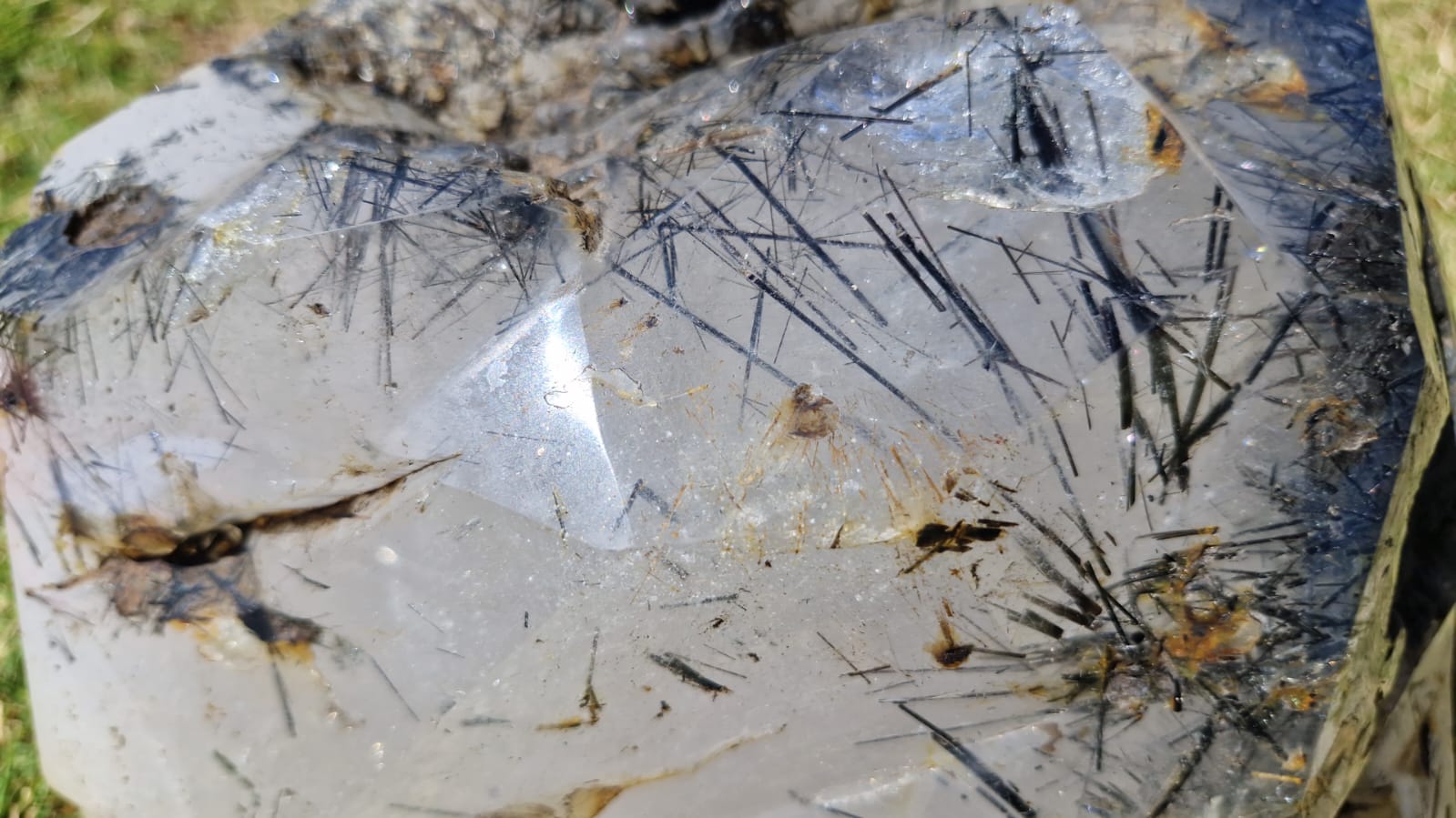 (+12 WEEKS!) Polished and Natural XL Tourmalinated Quartz Crystal x 1 From Madagascar