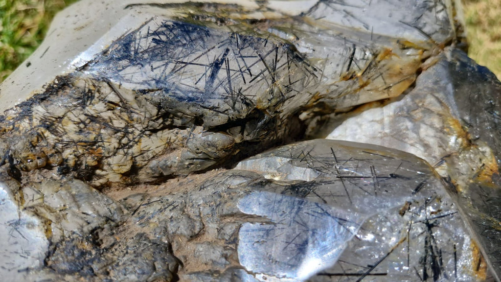 (+12 WEEKS!) Polished and Natural XL Tourmalinated Quartz Crystal x 1 From Madagascar