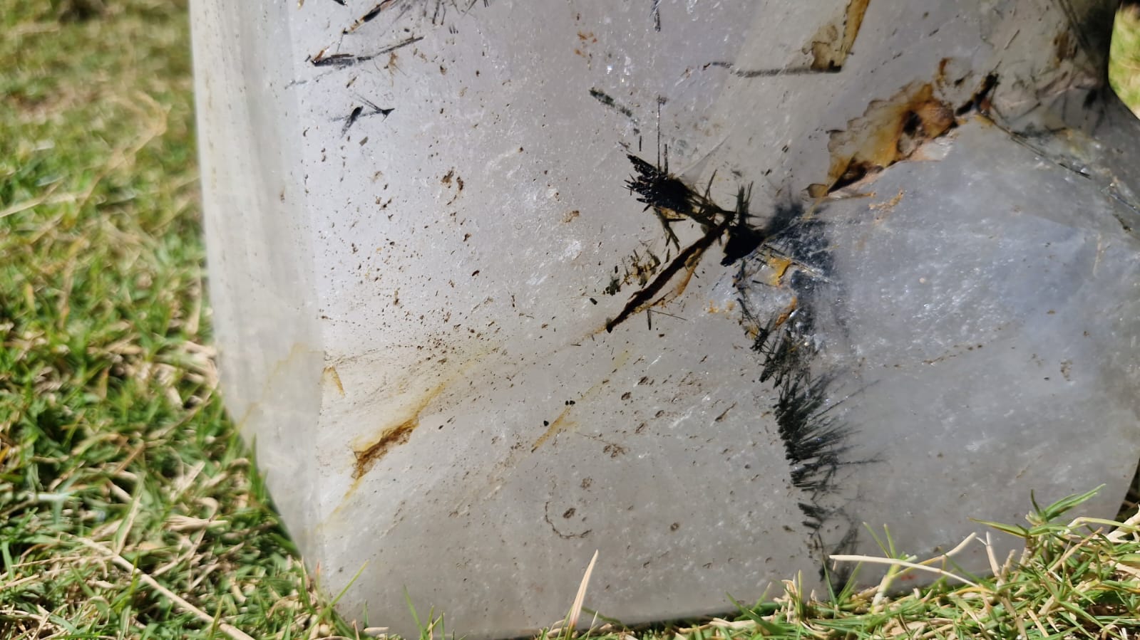 (+12 WEEKS!) Polished and Natural XL Tourmalinated Quartz Crystal x 1 From Madagascar