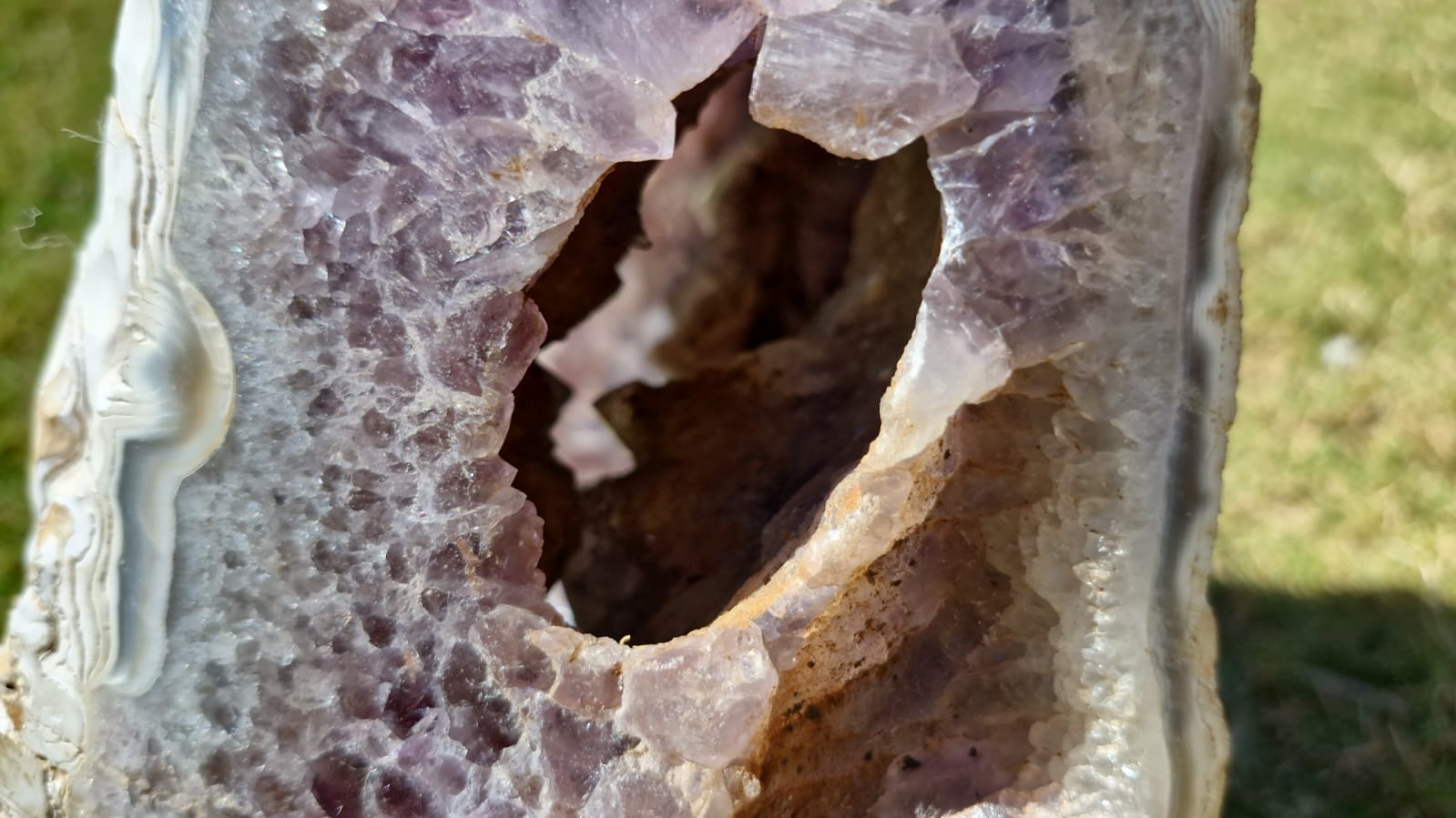 (+12 WEEKS!) Polished and Natural XXL Agate Amethyst Crystal Centred Geode x 1 From Maintirano, Madagascar