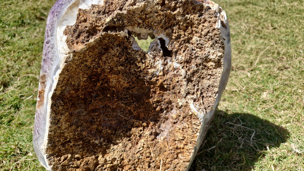 (+12 WEEKS!) Polished and Natural XXL Agate Amethyst Crystal Centred Geode x 1 From Maintirano, Madagascar