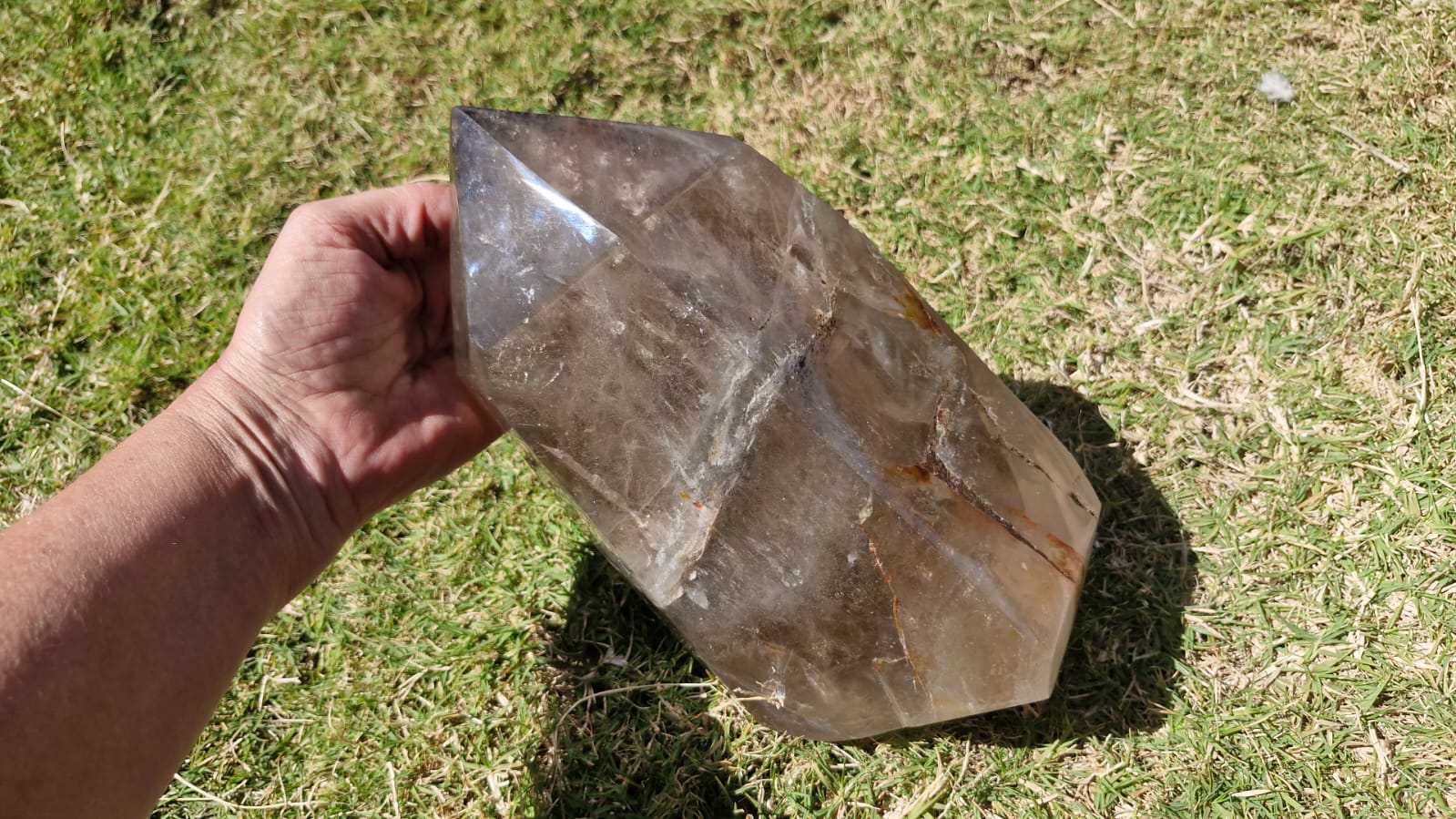 (+12 WEEKS!) Polished and Natural Large Smokey Quartz Standing Display Crystal x 1 From Madagascar