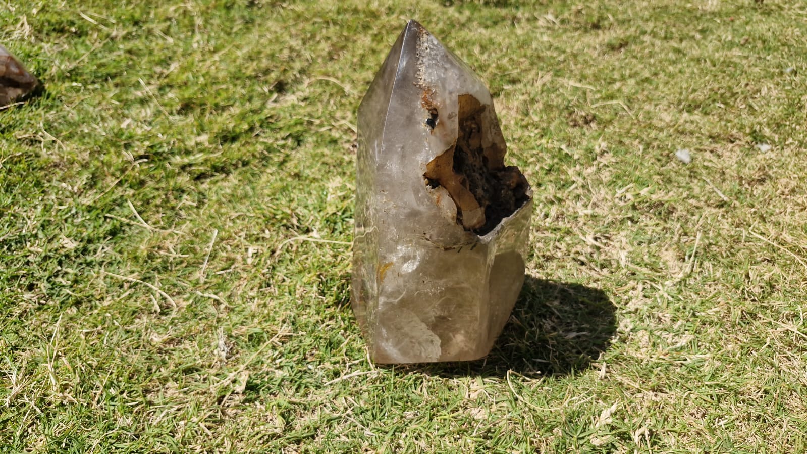 (+12 WEEKS!) Polished and Natural Large Smokey Quartz Standing Display Crystal x 1 From Madagascar