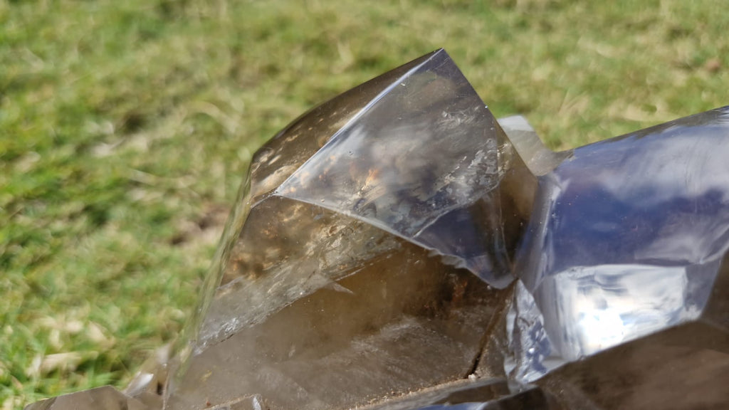 (+12 WEEKS!) Polished XL Cascading Smokey Window Quartz Crystal Cluster x 1 From Madagascar