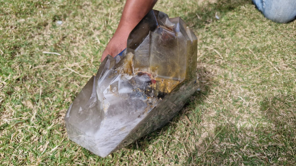 (+12 WEEKS!) Polished XL Cascading Smokey Window Quartz Crystal Cluster x 1 From Madagascar