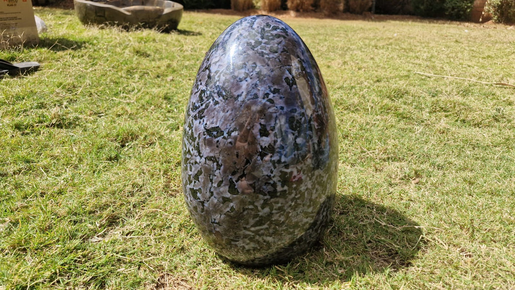 (+12 WEEKS!) Polished XXL Gabro "Merlinite" Gemstone Egg x 1 From Ambatofinandrahana, Madagascar