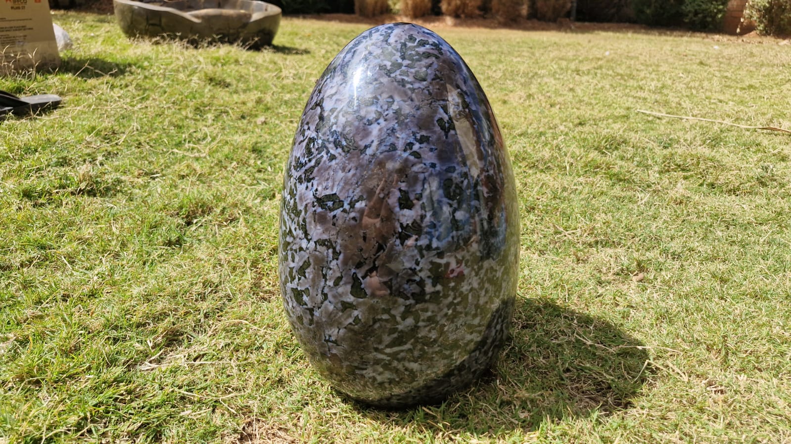(+12 WEEKS!) Polished XXL Gabro "Merlinite" Gemstone Egg x 1 From Ambatofinandrahana, Madagascar