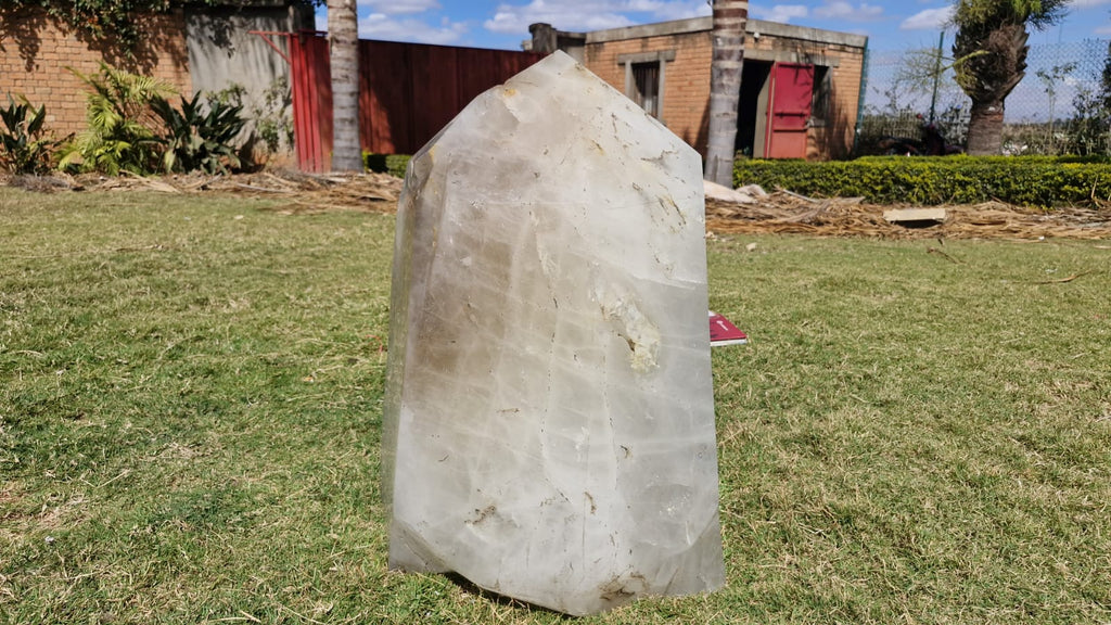 (+12 WEEKS!) Polished XXXL Snow White Quartz Crystal x 1 From Madagascar