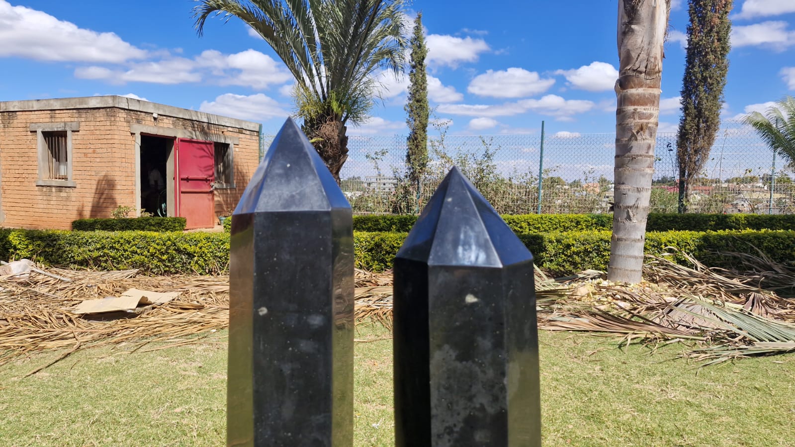 (+12 WEEKS!) Polished XXL Pair of Black Basalt Standing Crystal Towers x 1 From Madagascar
