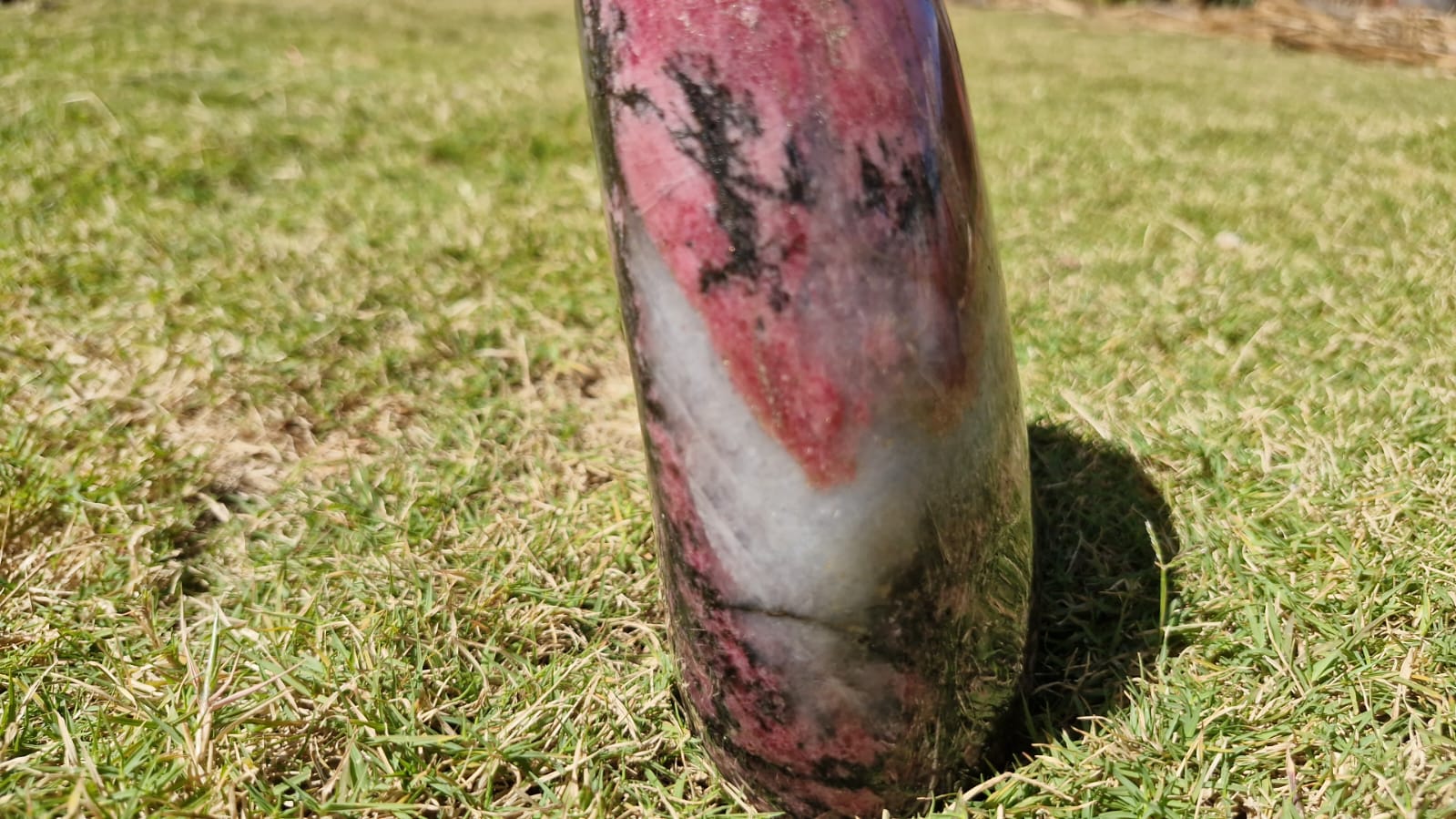 (+12 WEEKS!) Polished Large Rhodonite Gemstone Standing Display Free Form x 1 From Ambindavato, Madagascar