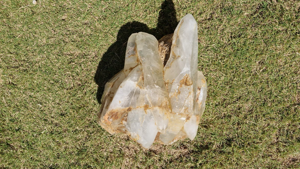 (+12 WEEKS!) Polished and Natural XL Cathedral Quartz Crystal Cluster with Inclusions x 1 From Madagascar