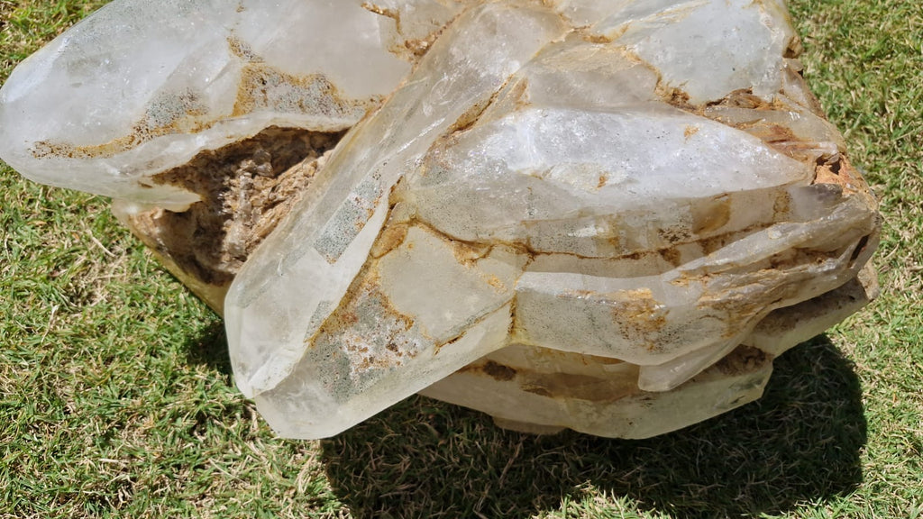 (+12 WEEKS!) Polished and Natural XL Cathedral Quartz Crystal Cluster with Inclusions x 1 From Madagascar
