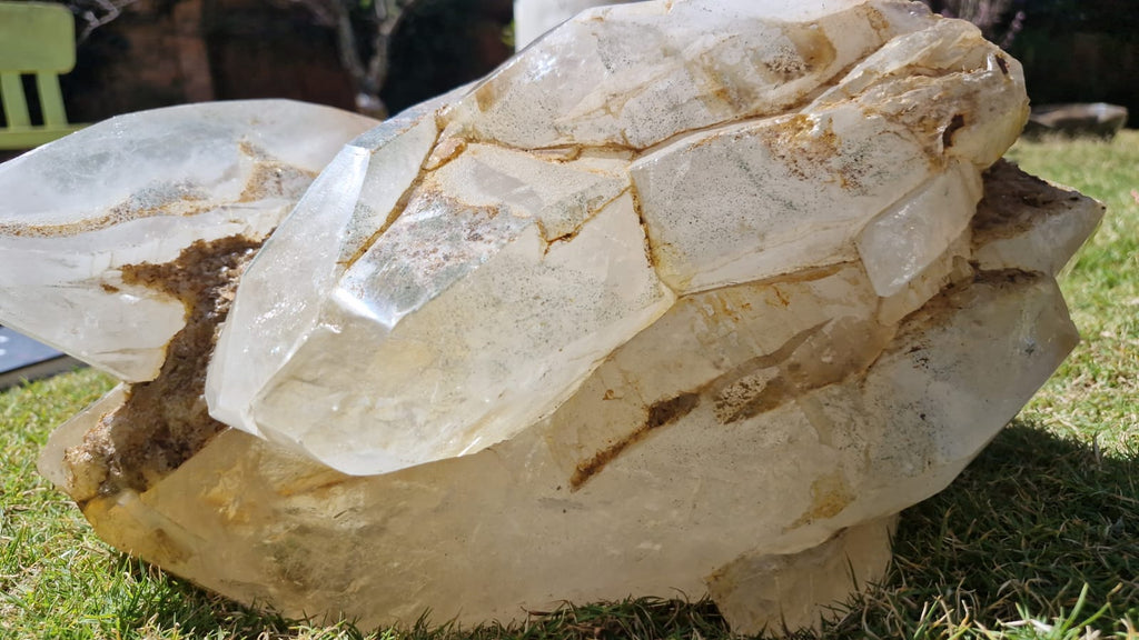(+12 WEEKS!) Polished and Natural XL Cathedral Quartz Crystal Cluster with Inclusions x 1 From Madagascar