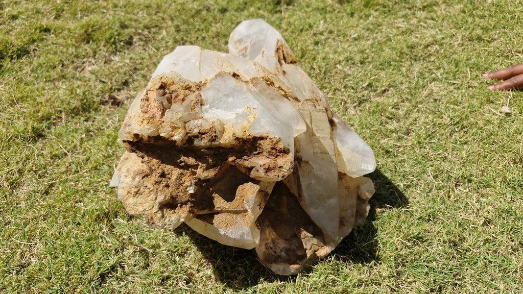 (+12 WEEKS!) Polished and Natural XL Cathedral Quartz Crystal Cluster with Inclusions x 1 From Madagascar