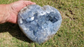 (+12 WEEKS!) Polished and Natural Large Celestite Heart x 1 From Sakoane, Madagascar