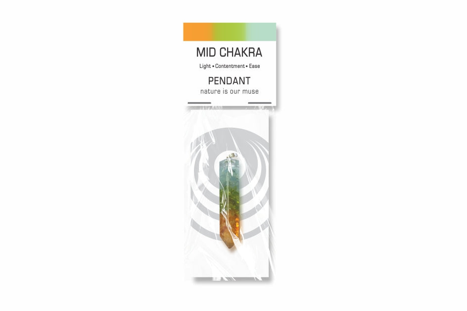 Polished Packaged Hand Crafted Mid Chakra Resin Pendant with Stone Chips - sold per piece - From Bulwer, South Africa - TopRock