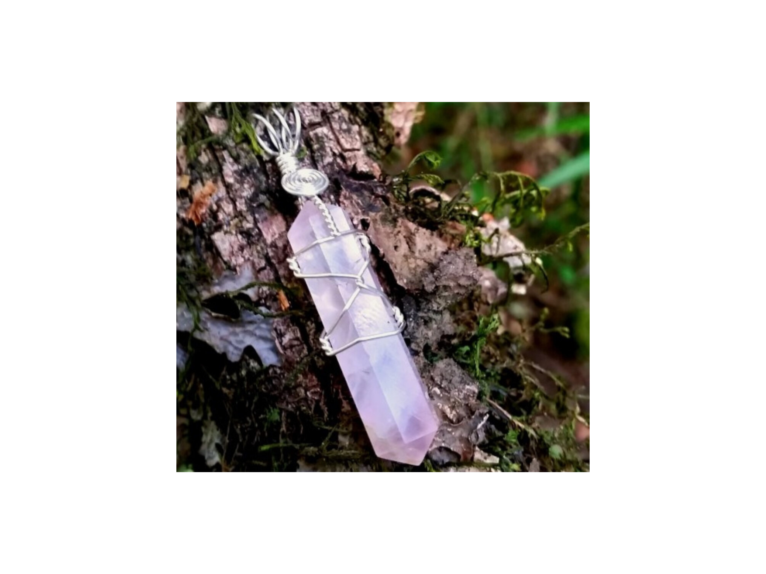 Polished Double Terminated Rose Quartz Crystals with Silver Wire Wrap - sold per piece - From South Africa - Toprock Gemstones and Minerals 