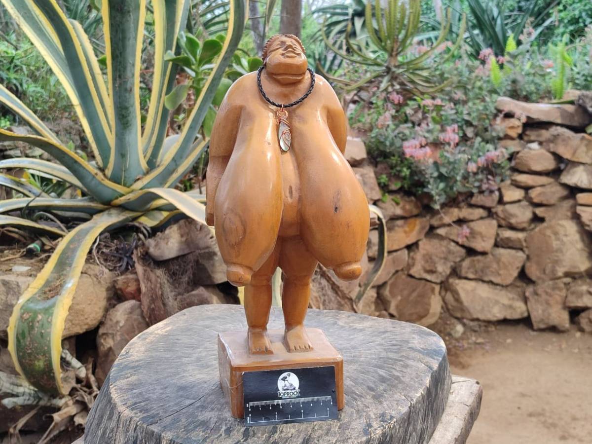 Polished Aqua Silica Crystal Copper Wire Wrapped Pendants with Thong -  sold per piece - From South Africa - Toprock Gemstones and Minerals 