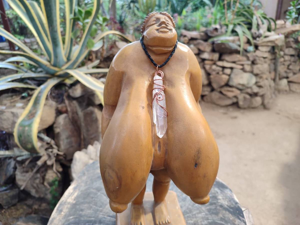 Natural Quartz Crystal Copper Wire Wrapped Pendants with Thong - Sold Per Piece - From South Africa - Toprock Gemstones and Minerals 