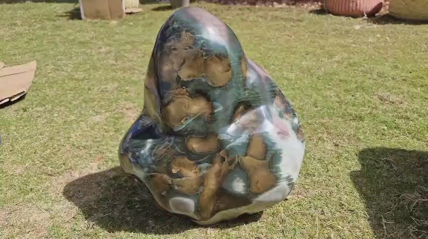 (+12 WEEKS!) Polished XXL Rare and Unusual Agate Ocean Jasper Standing Display Piece x 1 From Boeny, Madagascar