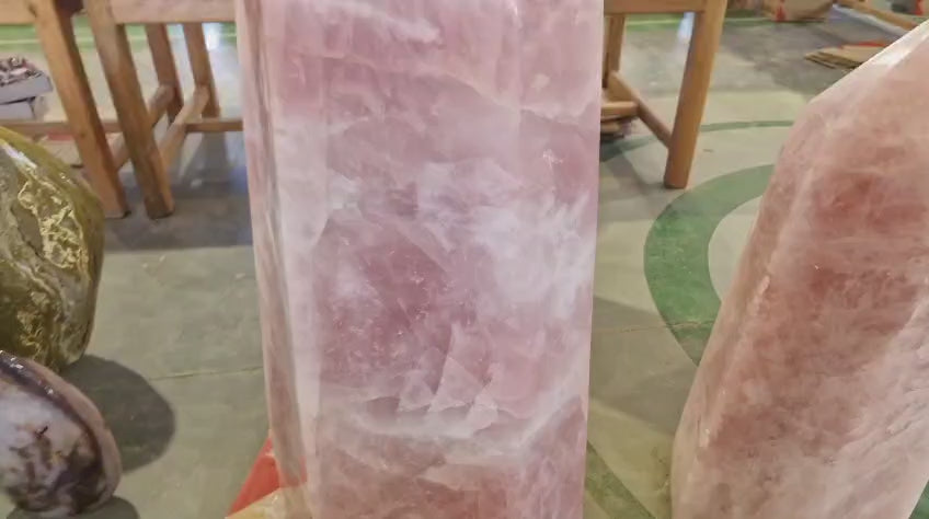 (+12 WEEKS!) Polished XXXL Gemmy Rose Quartz Standing Crystal Display Showpiece x 1 From Ambatondrazaka, Madagascar