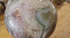 (+12 WEEKS!) Polished and Natural XL Agate Mushroom with Amethyst Crystalline Vugs x 1 From Maintirano, Madagascar