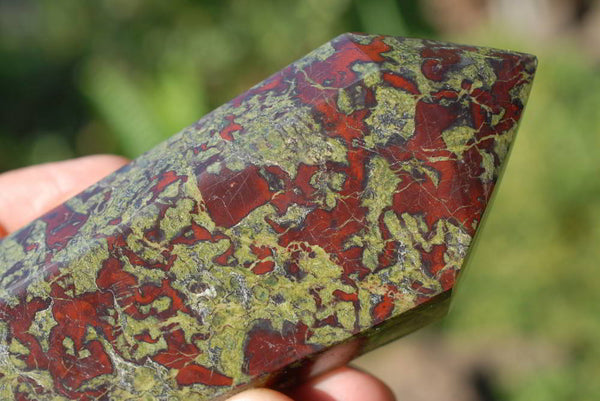 Polished Bastite (Dragons Blood Stone) DT's x 2 and Prism x 1 (piemontite & epidote) x 3 From Swaziland - TopRock