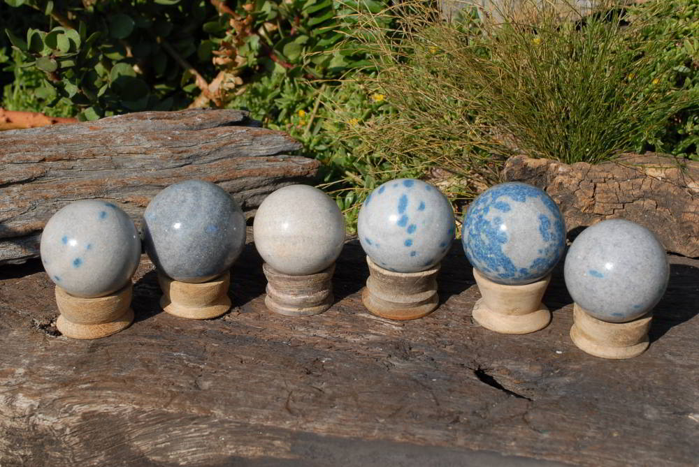 Polished Small Blue Spotted Spinel Spheres x 6 From Ambatofinadrahana, Madagascar - TopRock